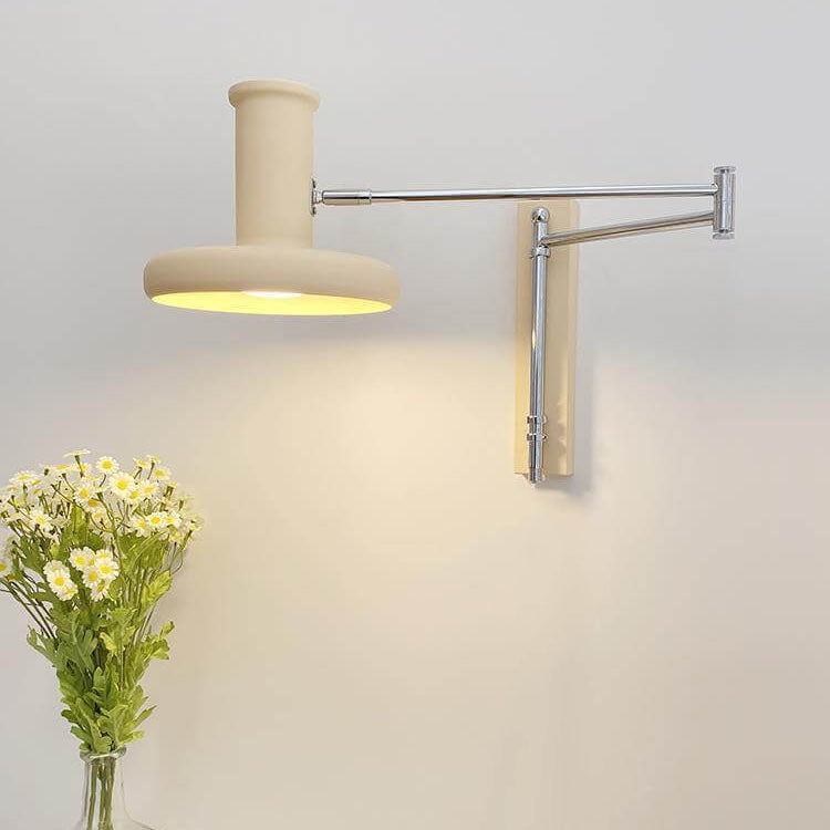 Nordic Minimalist Beige Swing Arm Sconce