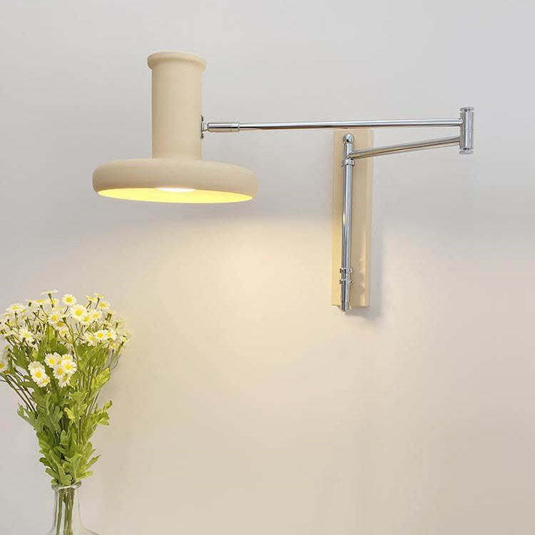 Nordic Minimalist Beige Swing Arm Sconce