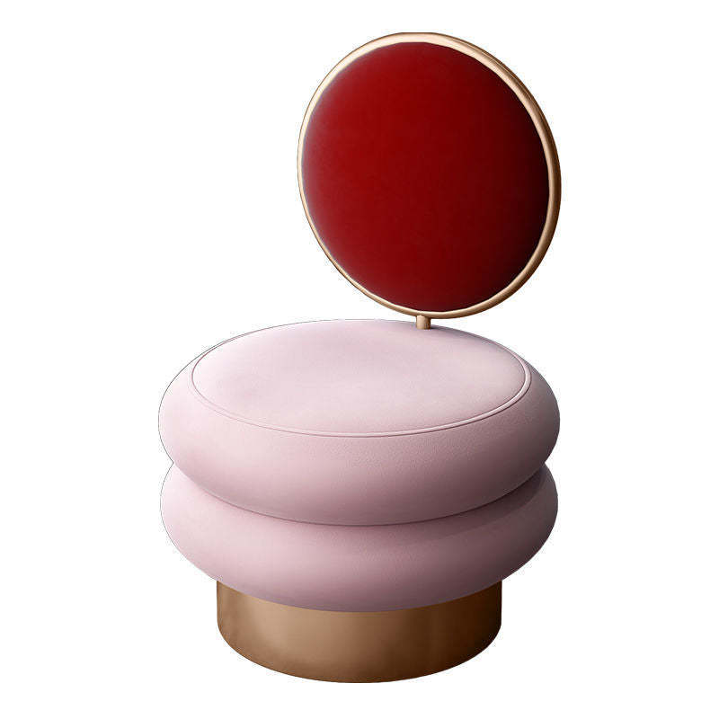 Round Fabric Iron Vanity Stool
