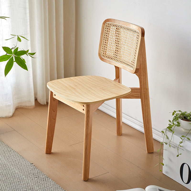 Minimalist Skeleton Wood Rattan Dining Chair