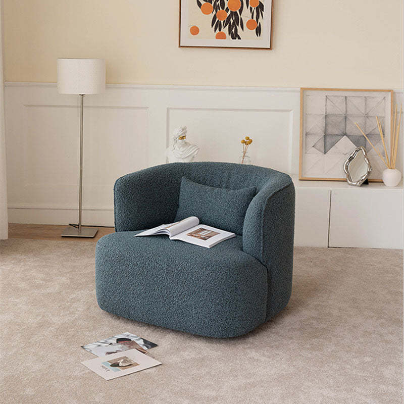 Nordic Lambswool Backrest Sofa — Blue