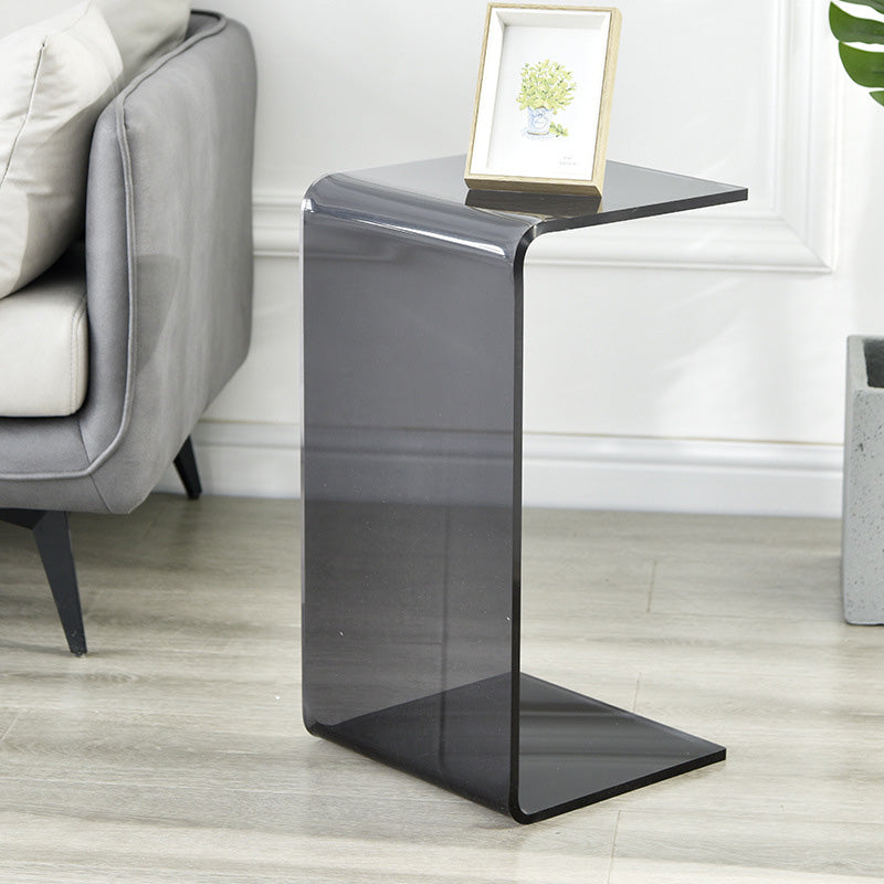 Minimalist Slab Plastic Acrylic End Table — Gray
