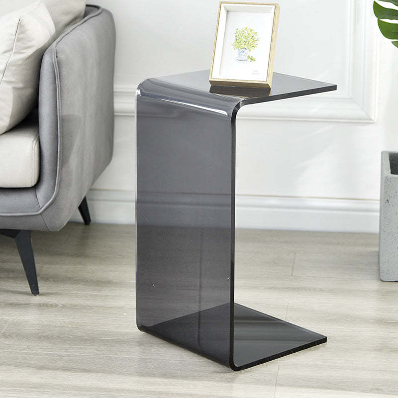 Minimalist Slab Plastic Acrylic End Table — Gray
