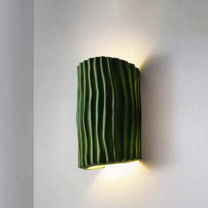 Nordic Resin Striped Half Cylinder Sconce