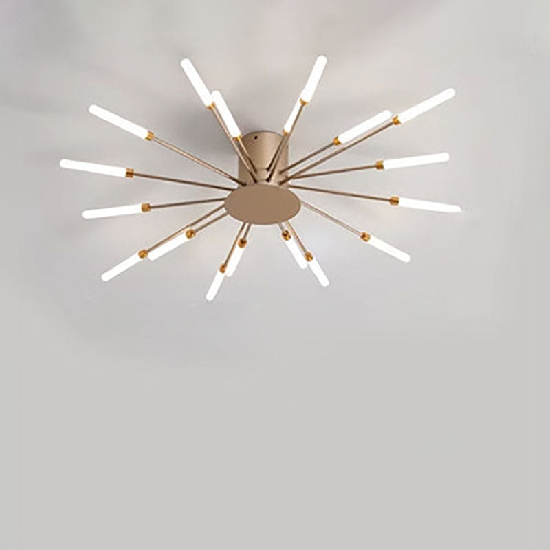 Minimalist Iron Radiant Round Ceiling Light
