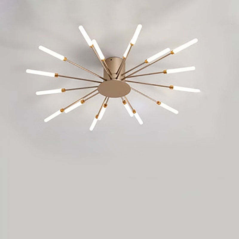 Minimalist Iron Radiant Round Ceiling Light
