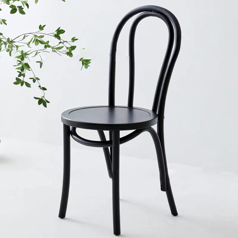 Vintage Curved Wood Wicker Dining Chair