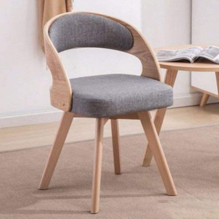 Nordic Fabric Splayed Leg Curved Dining Chair
