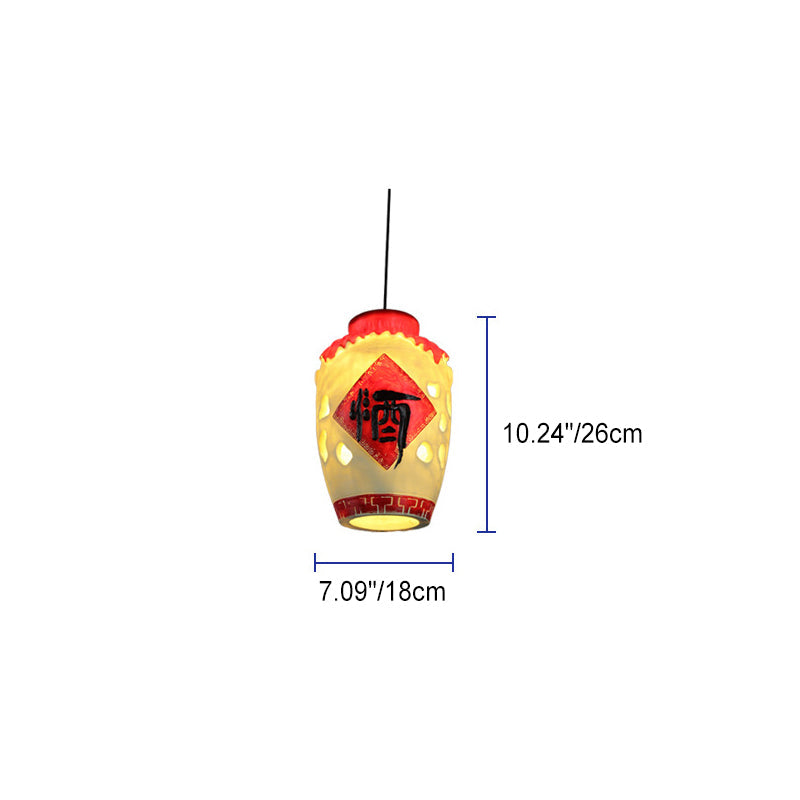 Contemporary Resin Wine Barrel Pendant Light