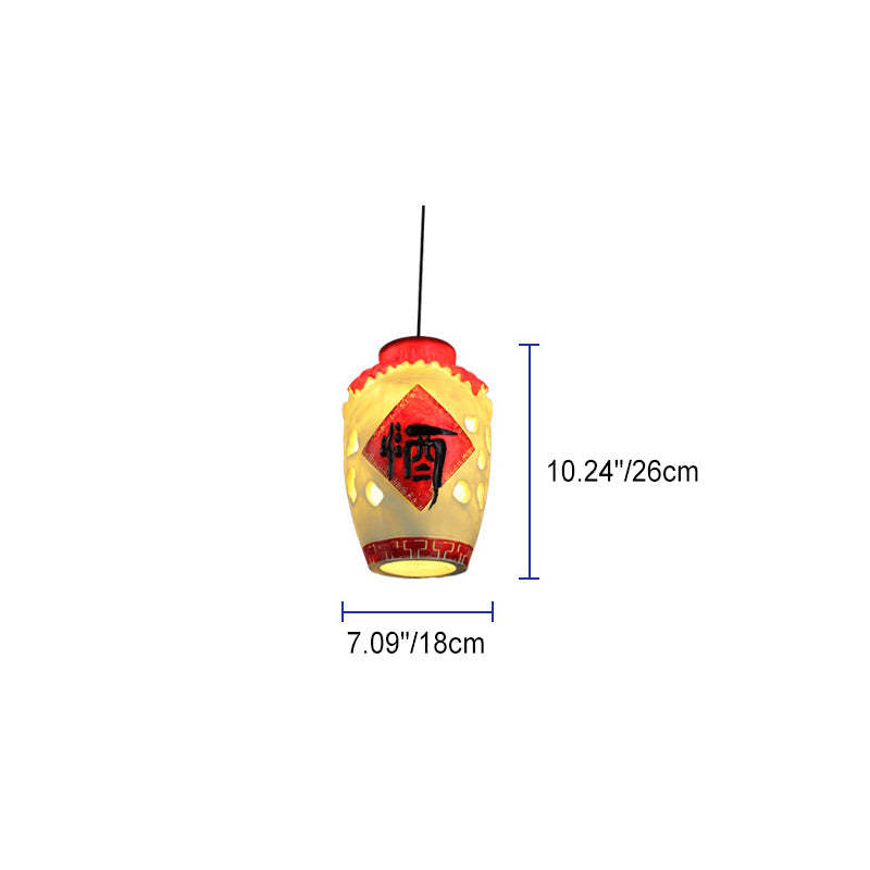 Contemporary Resin Wine Barrel Pendant Light