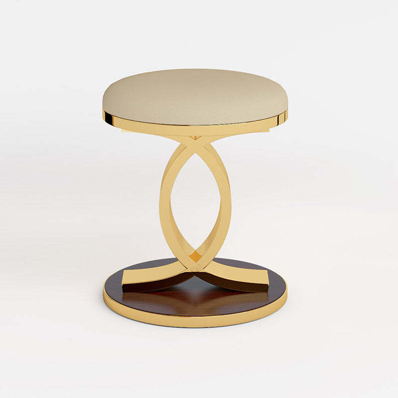 Nordic Round Microfiber Leather Vanity Stool