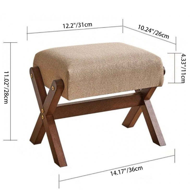 Chinese Rectangular Wood Fabric Chair