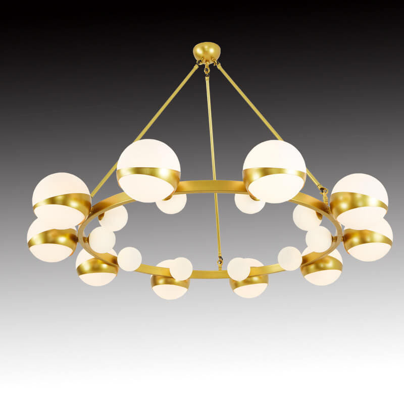 Modern Gold Wrought Iron Glass Ball Chandelier