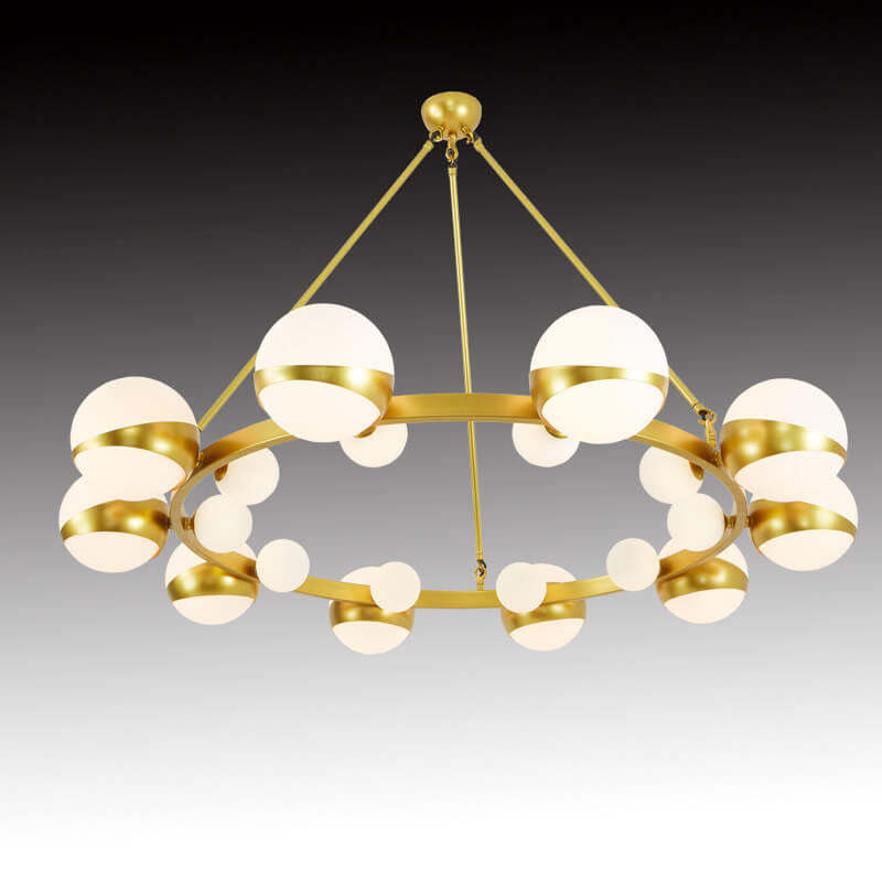 Modern Gold Wrought Iron Glass Ball Chandelier