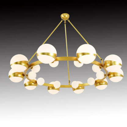 Modern Gold Wrought Iron Glass Ball Chandelier