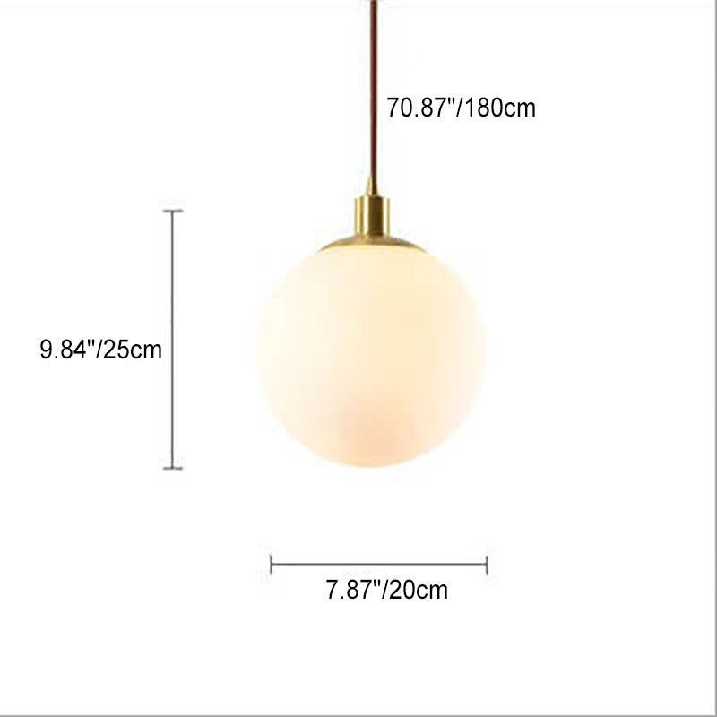 Nordic Minimalist White Orb Pendant Light