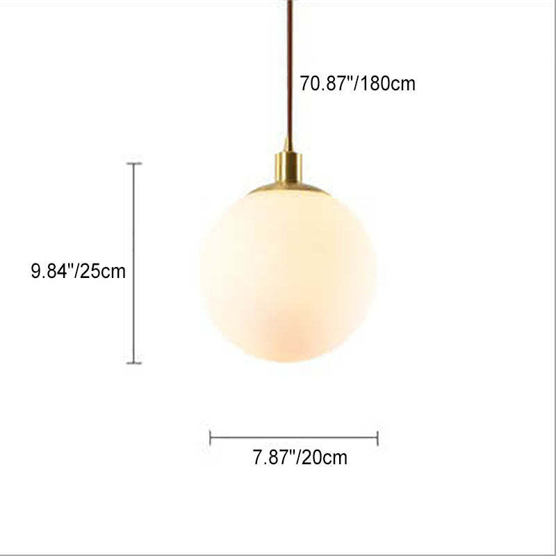 Nordic Minimalist White Orb Pendant Light