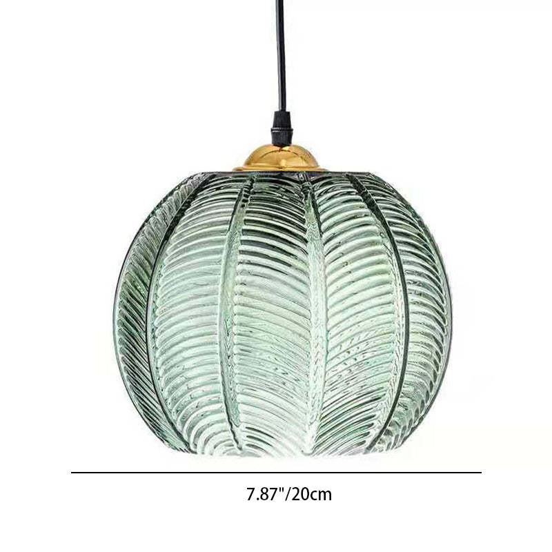 Green Leaf Glass Ball Pendant Light