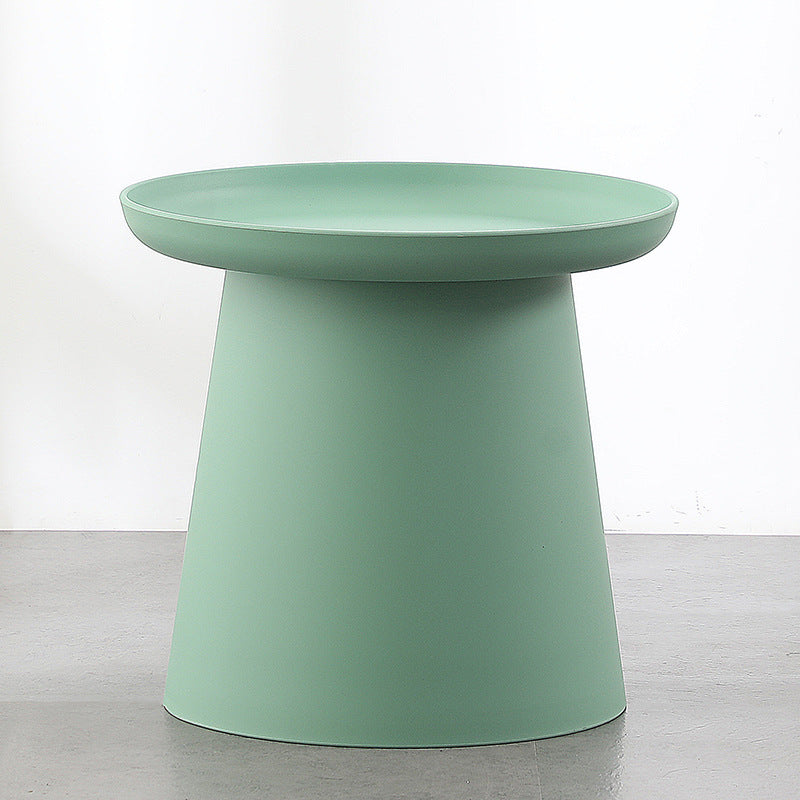 Scandinavian Round Plastic End Table — Green