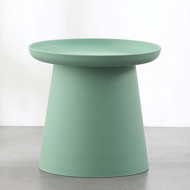 Scandinavian Round Plastic End Table — Green