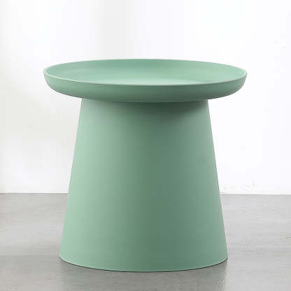 Scandinavian Round Plastic End Table — Green