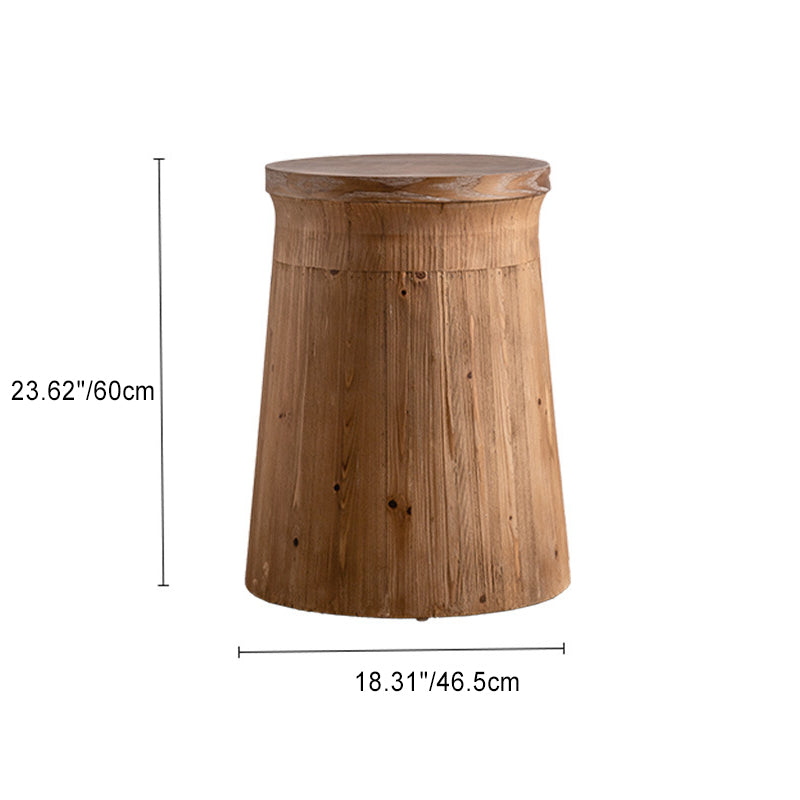 Rustic Wooden Pier Column Side Table
