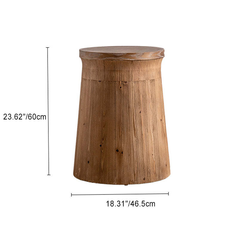 Rustic Wooden Pier Column Side Table