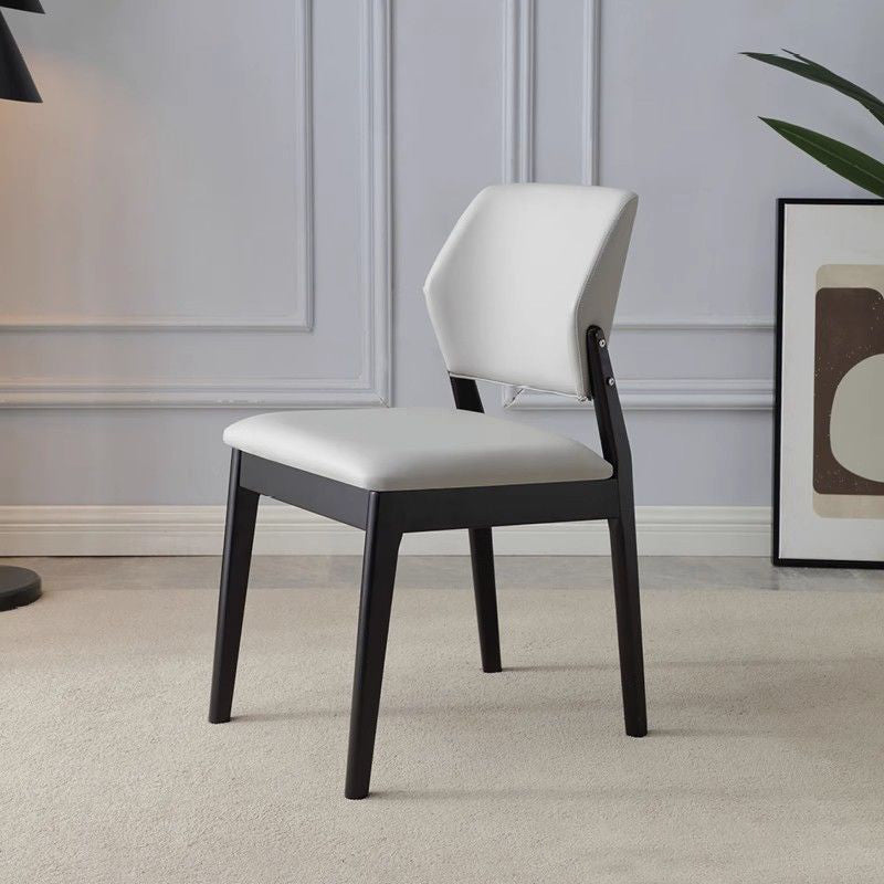 Nordic Wood Leather Chair — Light Gray