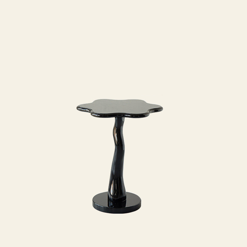 French Petal Wood Iron Side Table