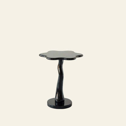 French Petal Wood Iron Side Table