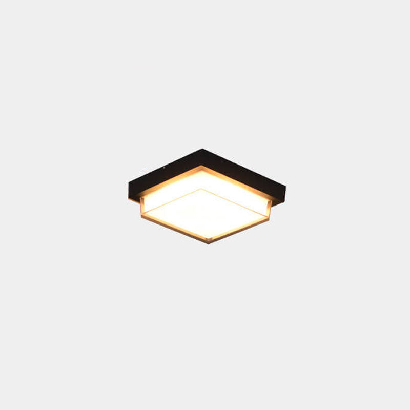 Modern Outdoor Aluminum Induction Flush Light — Non Body Sensor - Warm Light / 110V-120V For US/CA