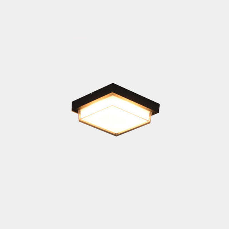 Modern Outdoor Aluminum Induction Flush Light — Non Body Sensor - Warm Light / 110V-120V For US/CA