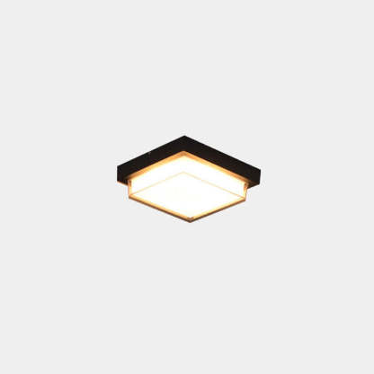 Modern Outdoor Aluminum Induction Flush Light — Non Body Sensor - Warm Light / 110V-120V For US/CA