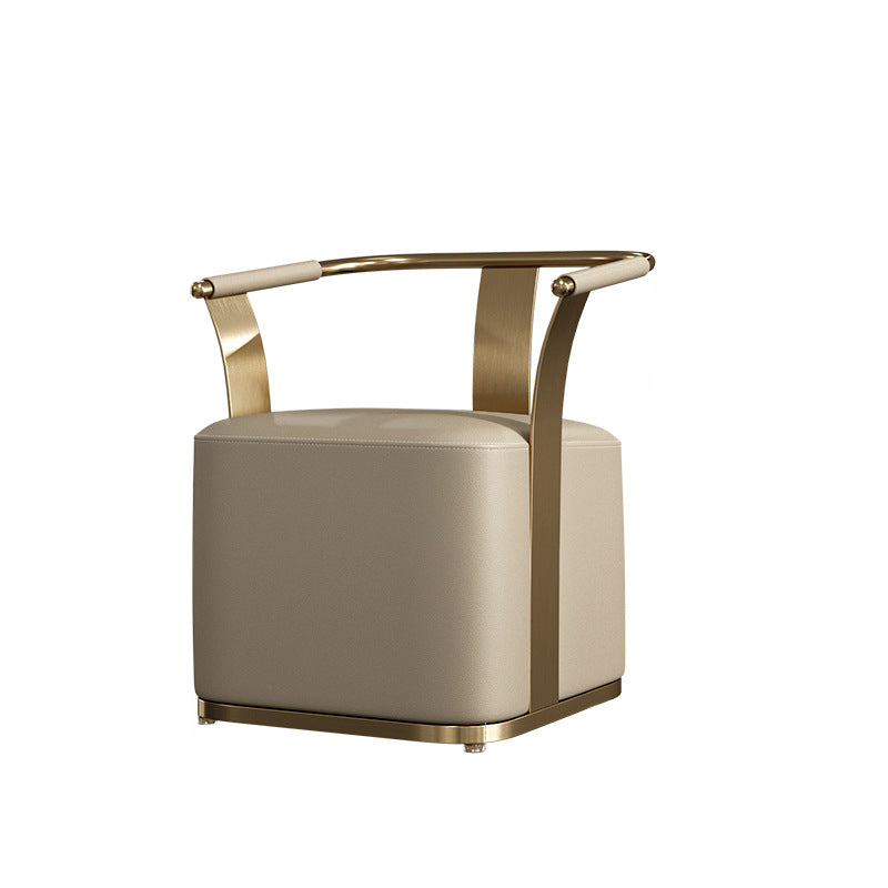 Minimalist Metal Leather Armchair