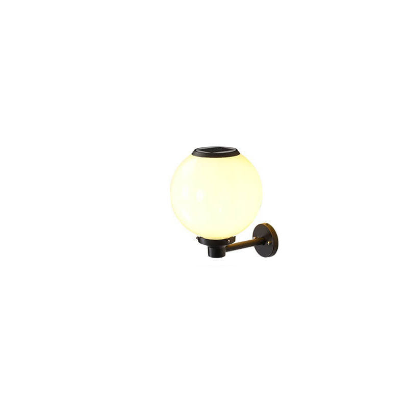 Modern Outdoor Solar Round Ball LED Wall Sconce
