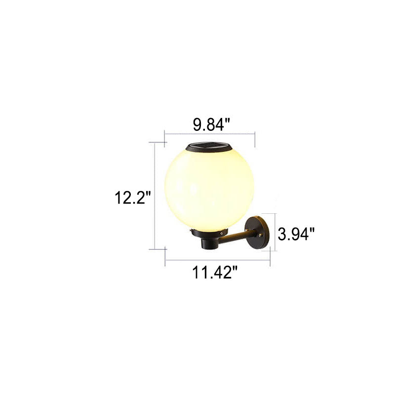 Modern Outdoor Solar Round Ball LED Wall Sconce