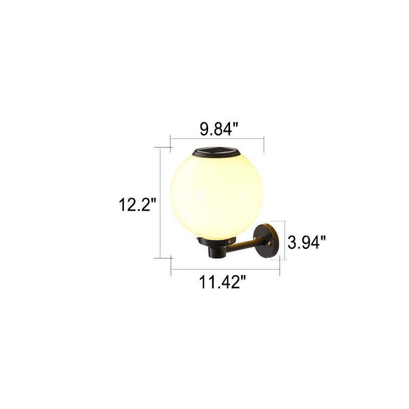 Modern Outdoor Solar Round Ball LED Wall Sconce