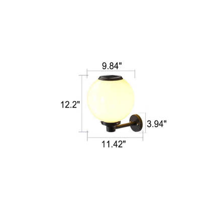 Modern Outdoor Solar Round Ball LED Wall Sconce