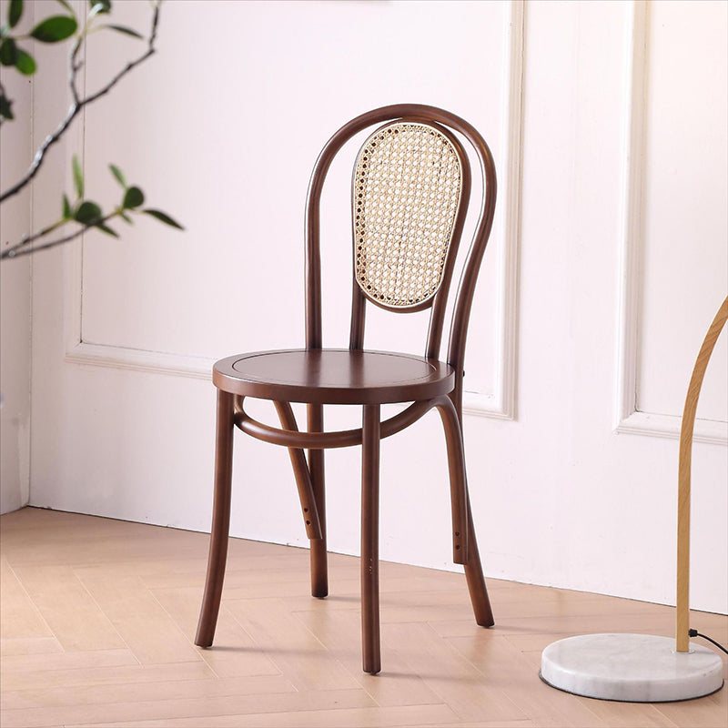 Vintage Rattan Woven Wooden Dining Chair