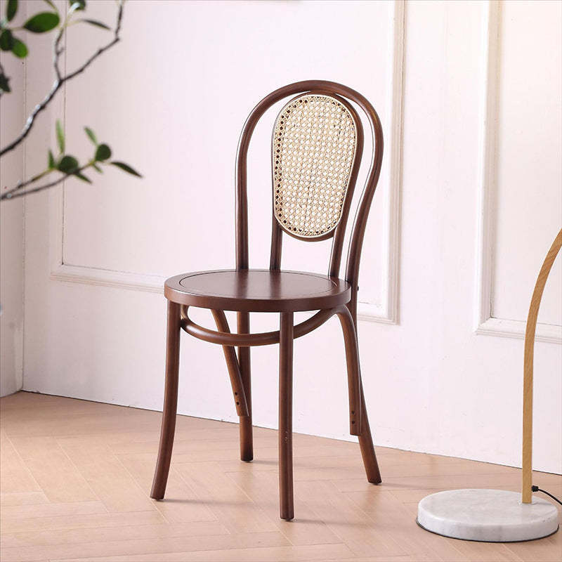 Vintage Rattan Woven Wooden Dining Chair