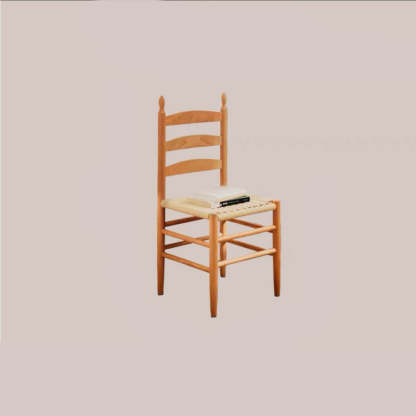 Retro Braided Rope Wood Ladder-Back Dining Chair