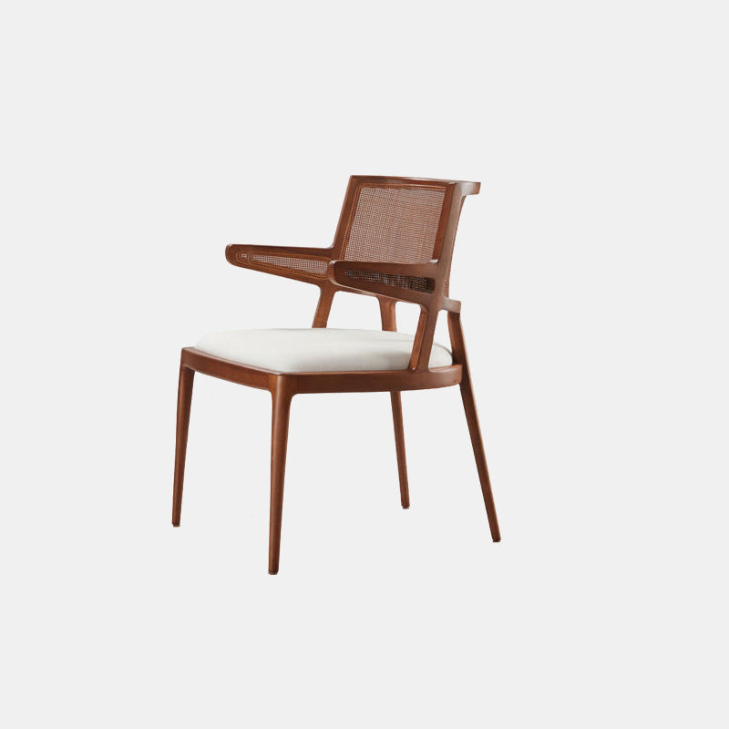 Chinese Woven Leather Wood Dining Chair