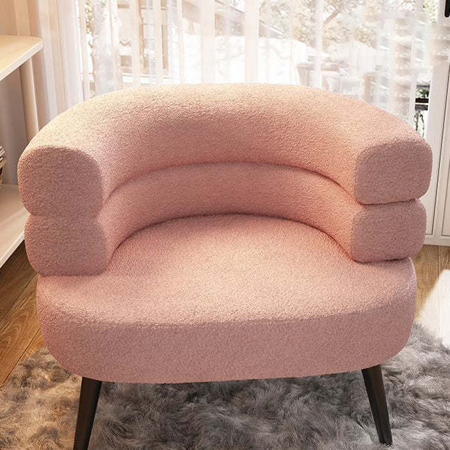 Minimalist Oval Lambswool Steel Vanity Stool