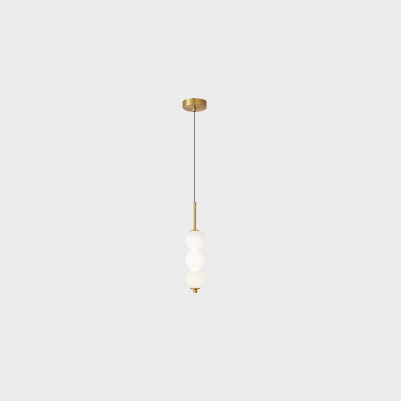 Nordic Brass Spherical Glass Strip LED Pendant Light