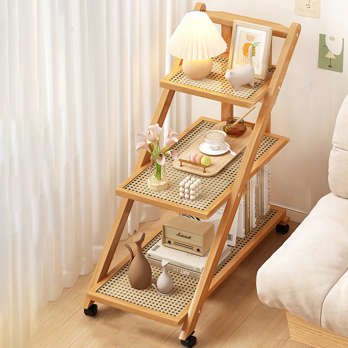 Minimalist Wood Plastic Rattan Acrylic End Table