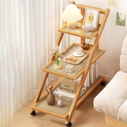 Minimalist Wood Plastic Rattan Acrylic End Table