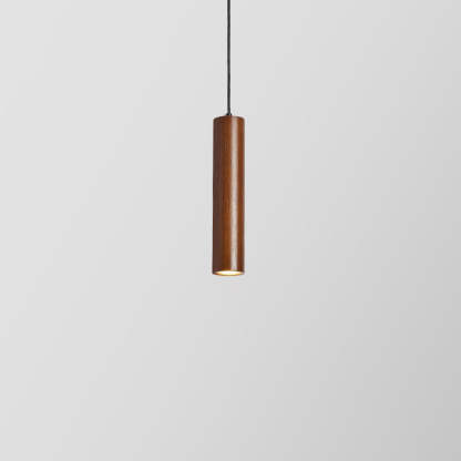 Minimalist Rubberwood Cylinder Spotlight LED Pendant Light