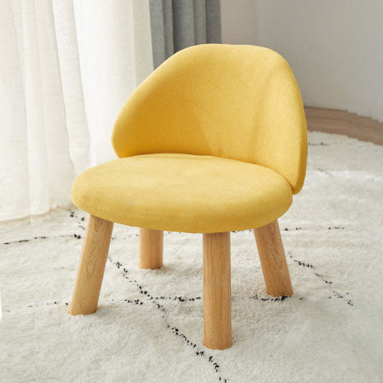 Nordic Fabric Round Entryway Footstool — Yellow