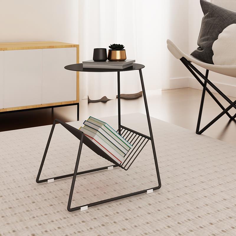 Scandinavian Round Iron Coffee Table — Black