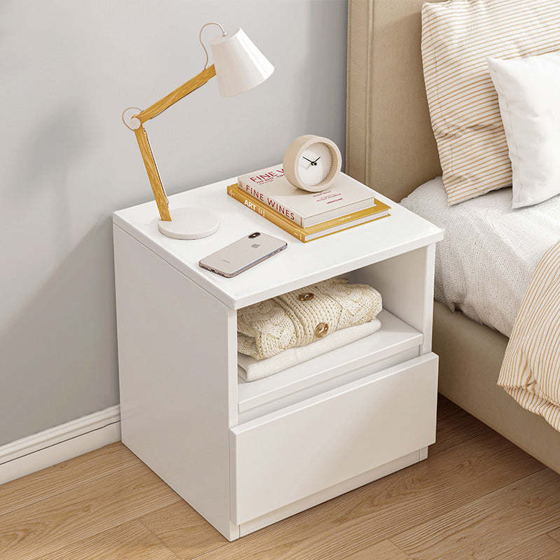 Minimalist Density Panel Cabinet Nightstand — Wood Color